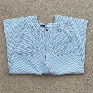 OLD NAVY, 12 petite, baggy wide leg, blue and white stripe jean pants